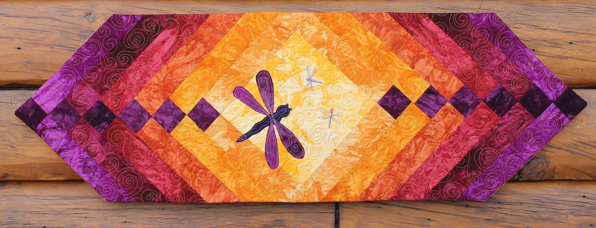 Dragonfly Quilted Table Runner