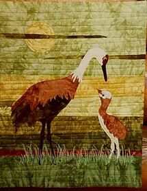 Crane Quilted Wall Hanging