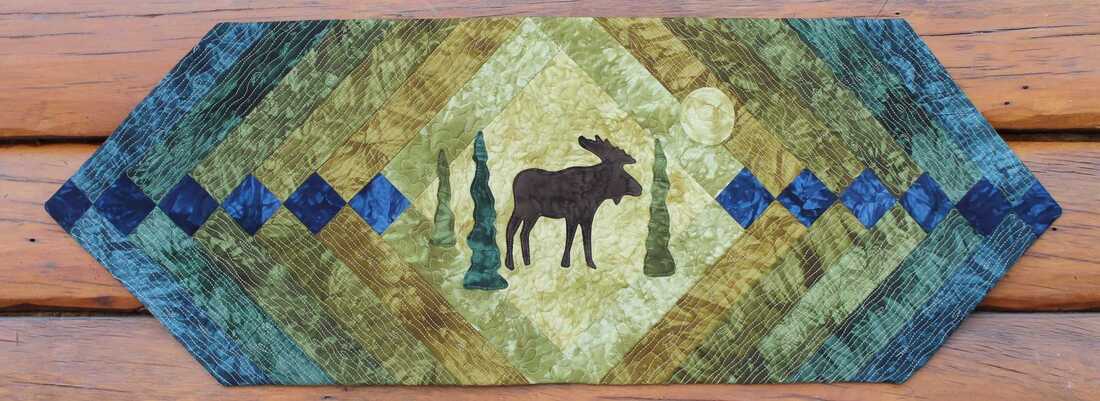 Moose Quilted Table Runner