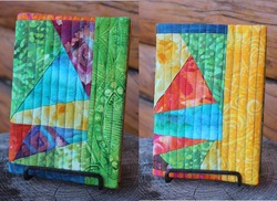 finished quilt block book covers
