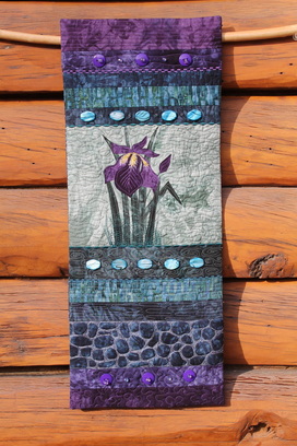 Iris Wall Hanging Quilted