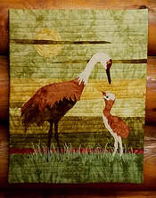 Sandhill Sunset Quilted Wall Hanging