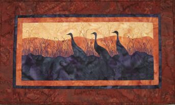 Sandhill crane art quilt