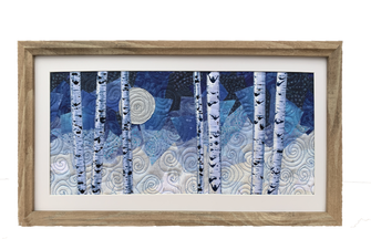 birch tree collage quilt