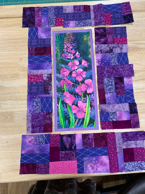 Improv piecing quilt border 1