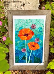poppy patch art quilt kit